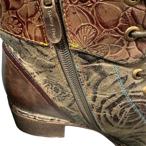 L'Artiste by Spring Step Leather Lace-Up Boots - Fallinluv Olive EU 42 US10.5-11 - Picture 3 of 10